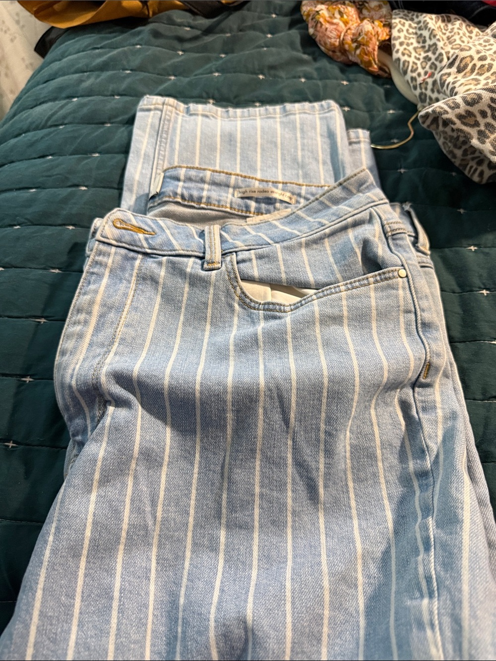 Wrangler Light Blue Pinstriped High-Rise Women’s Jeans